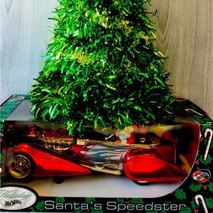 2002 Holiday Hot Wheels Red Santa’s Speedster Model Toy Car Collectable